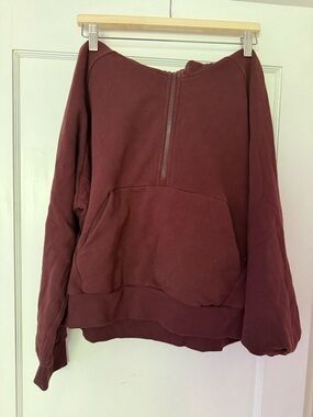 Athleta Wine Half-Zip Sweatshirt